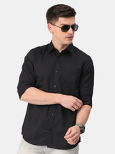 Load image into Gallery viewer, Black Oxford Solid Shirt Shirt www.epysode.in