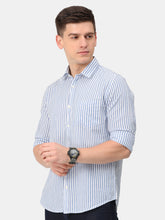 Load image into Gallery viewer, Light Blue Striped Shirt Shirt www.epysode.in