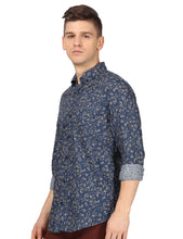Load image into Gallery viewer, Navy Floral Print Shirt Shirt www.epysode.in