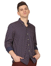 Load image into Gallery viewer, Navy Geometric Print Shirt Shirt www.epysode.in