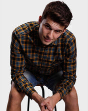 Load image into Gallery viewer, Ochre Yellow Flannel Checks Shirt Shirt www.epysode.in