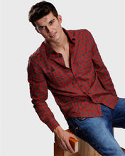 Load image into Gallery viewer, Red Cotton Twill Checks Shirt Shirt www.epysode.in