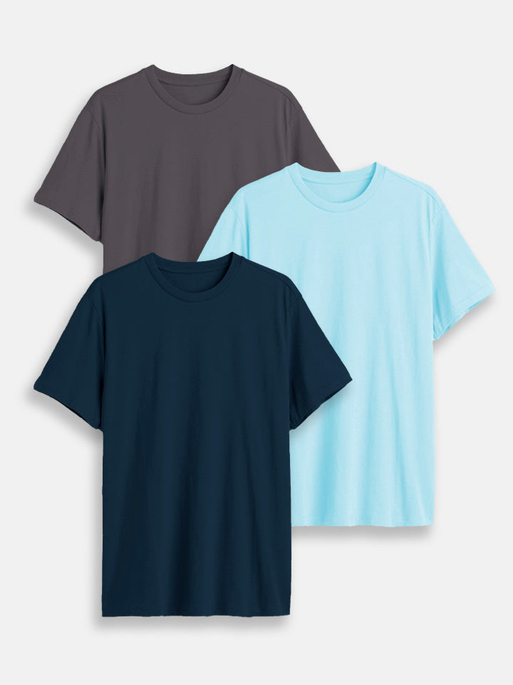 Pack of 3 Slim Fit Cotton T-Shirts