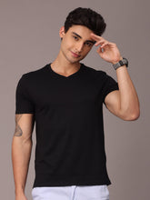 Load image into Gallery viewer, Black Basic V-neck Tee
