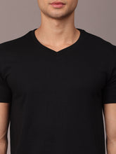 Load image into Gallery viewer, Black Basic V-neck Tee

