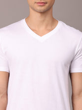 Load image into Gallery viewer, White Basic V-neck Tee
