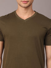 Load image into Gallery viewer, Olive Basic V-neck Tee
