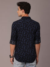 Load image into Gallery viewer, Navy Abstract Viscose Shirt
