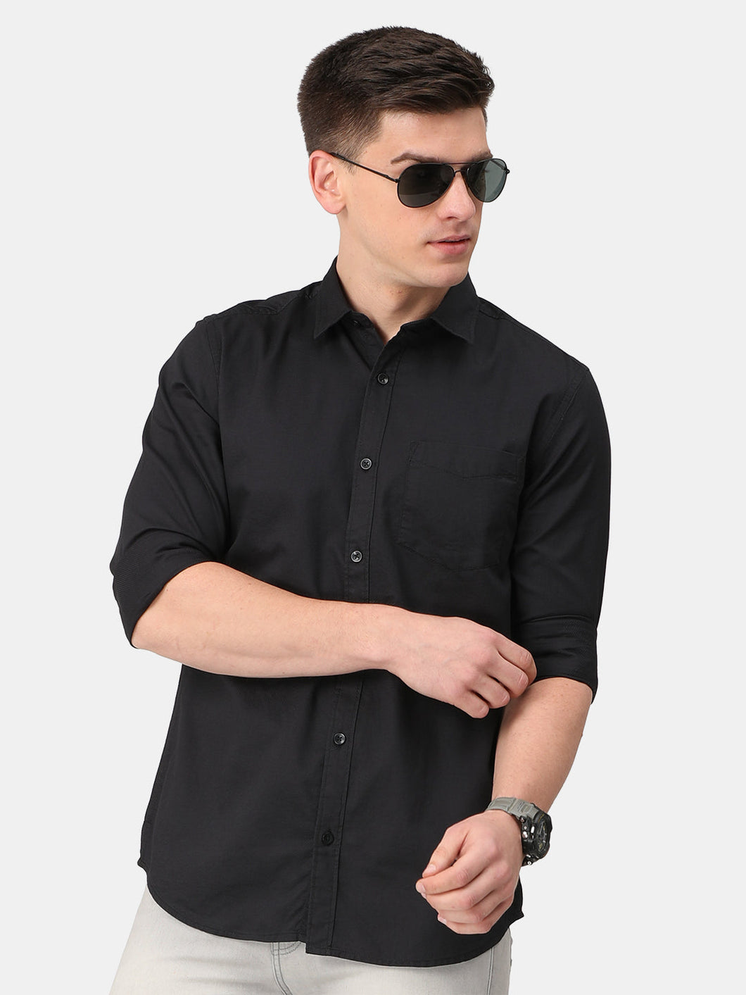 Black Oxford Solid Shirt Shirt www.epysode.in 