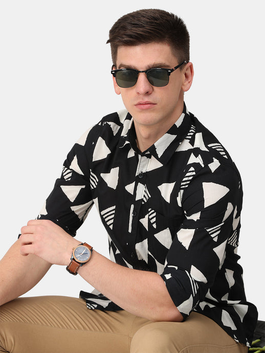 Black & White Printed Shirt Shirt www.epysode.in 