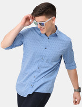 Load image into Gallery viewer, Blue Cotton Printed Shirt Shirt www.epysode.in 
