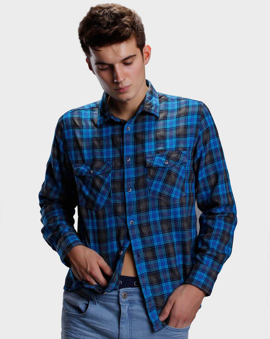Blue Flannel Checks Shirt Shirt www.epysode.in 