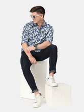 Load image into Gallery viewer, Blue Floral Print Shirt Shirt www.epysode.in 
