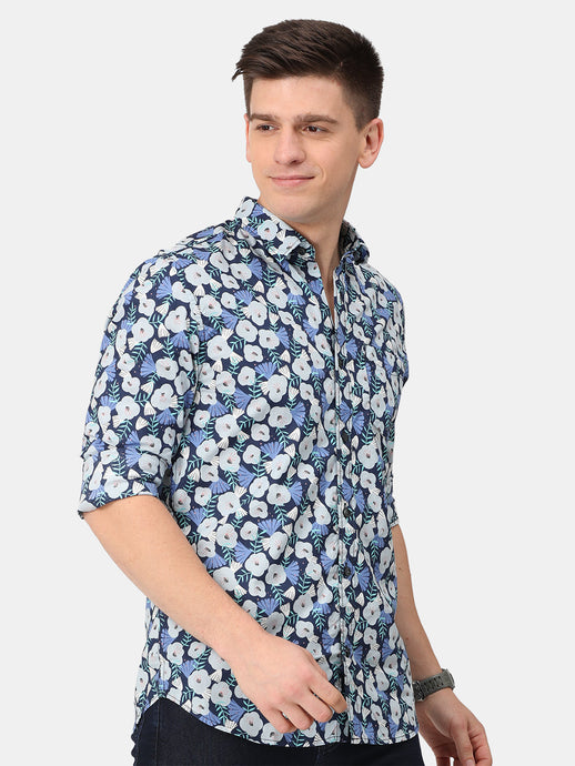 Blue Floral Print Shirt Shirt www.epysode.in 