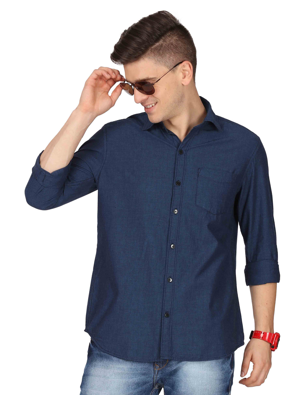 Blue Solid Shirt Shirt www.epysode.in 