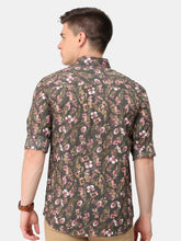 Load image into Gallery viewer, Dark Grey Floral Print Shirt Shirt www.epysode.in 
