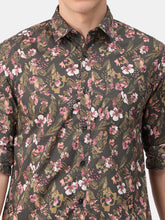 Load image into Gallery viewer, Dark Grey Floral Print Shirt Shirt www.epysode.in 
