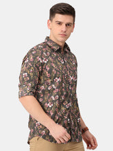 Load image into Gallery viewer, Dark Grey Floral Print Shirt Shirt www.epysode.in 
