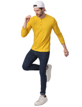 Load image into Gallery viewer, Henley Mustard Yellow T-shirt t-shirt www.epysode.in 
