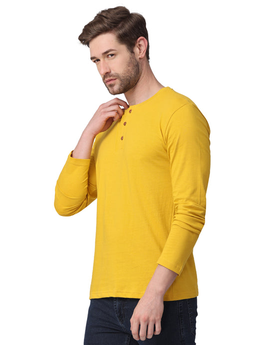 Henley Mustard Yellow T-shirt t-shirt www.epysode.in 