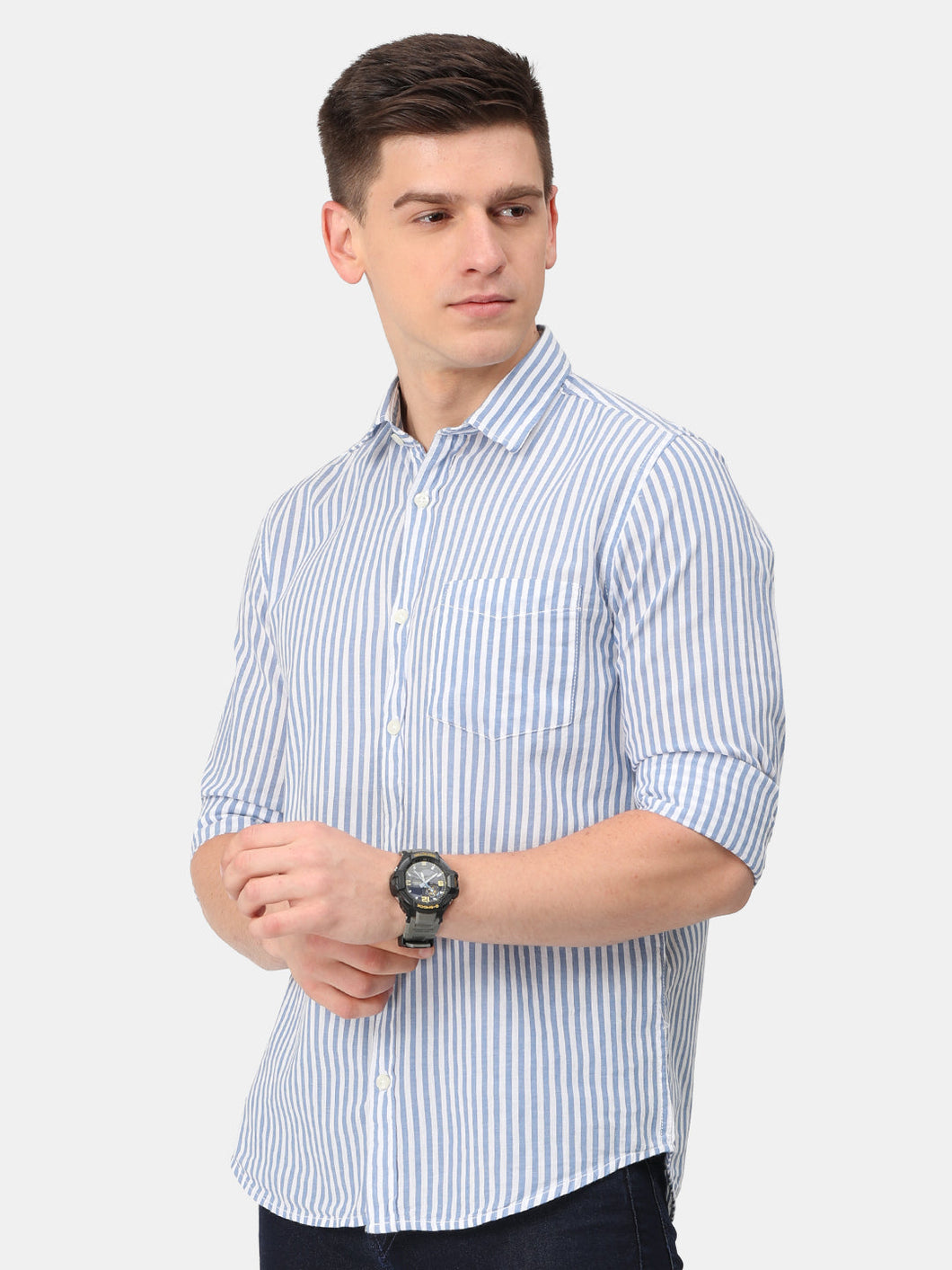 Light Blue Striped Shirt Shirt www.epysode.in 
