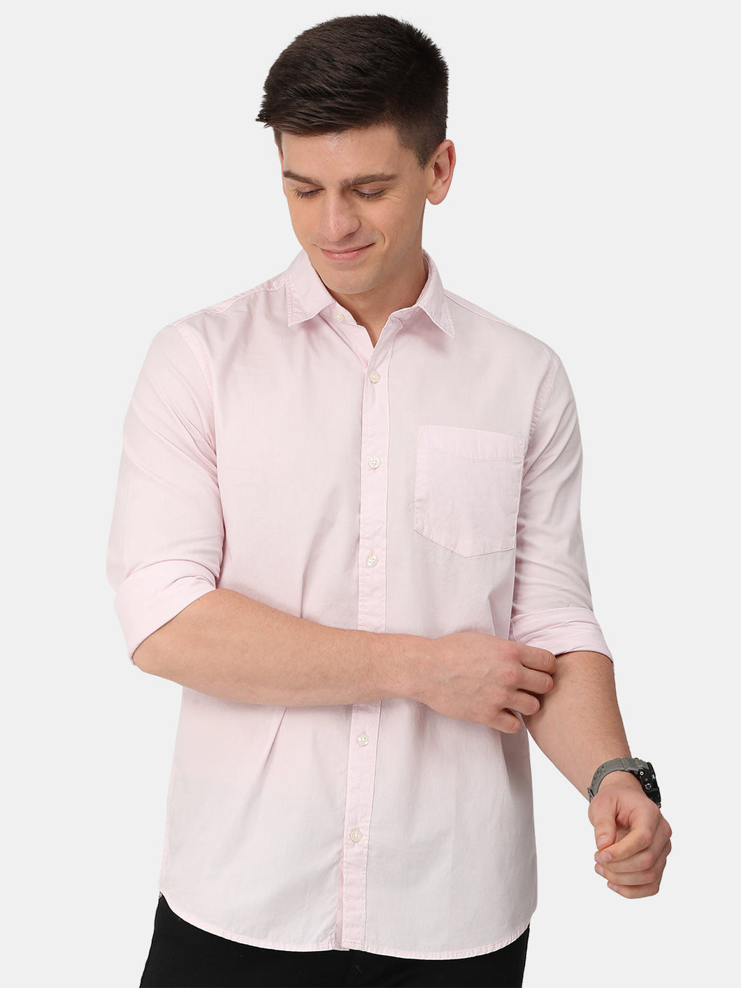 Light Pink Solid Shirt Shirt www.epysode.in 