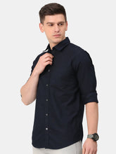 Load image into Gallery viewer, Navy Cotton Solid Shirt Shirt www.epysode.in 
