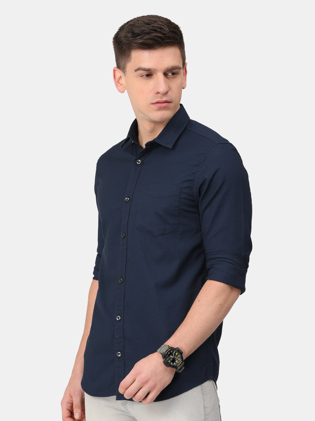 Navy Dobby Shirt Shirt www.epysode.in 