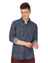 Load image into Gallery viewer, Navy Floral Print Shirt Shirt www.epysode.in 
