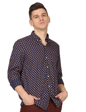Load image into Gallery viewer, Navy Geometric Print Shirt Shirt www.epysode.in 

