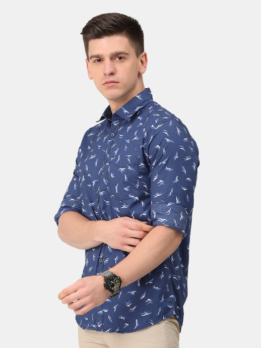 Navy Printed Shirt Shirt www.epysode.in 