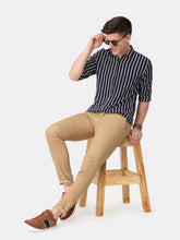 Load image into Gallery viewer, Navy Striped Viscose Shirt Shirt www.epysode.in 
