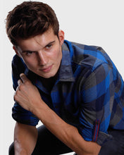 Load image into Gallery viewer, Navy Twill Checks Shirt Shirt www.epysode.in 
