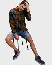 Load image into Gallery viewer, Ochre Yellow Flannel Checks Shirt Shirt www.epysode.in 
