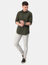 Load image into Gallery viewer, Olive Poplin Solid Shirt Shirt www.epysode.in 
