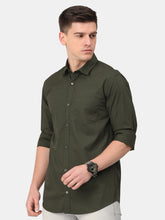 Load image into Gallery viewer, Olive Poplin Solid Shirt Shirt www.epysode.in 
