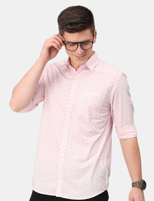 Pink Cotton Printed Shirt Shirt www.epysode.in 