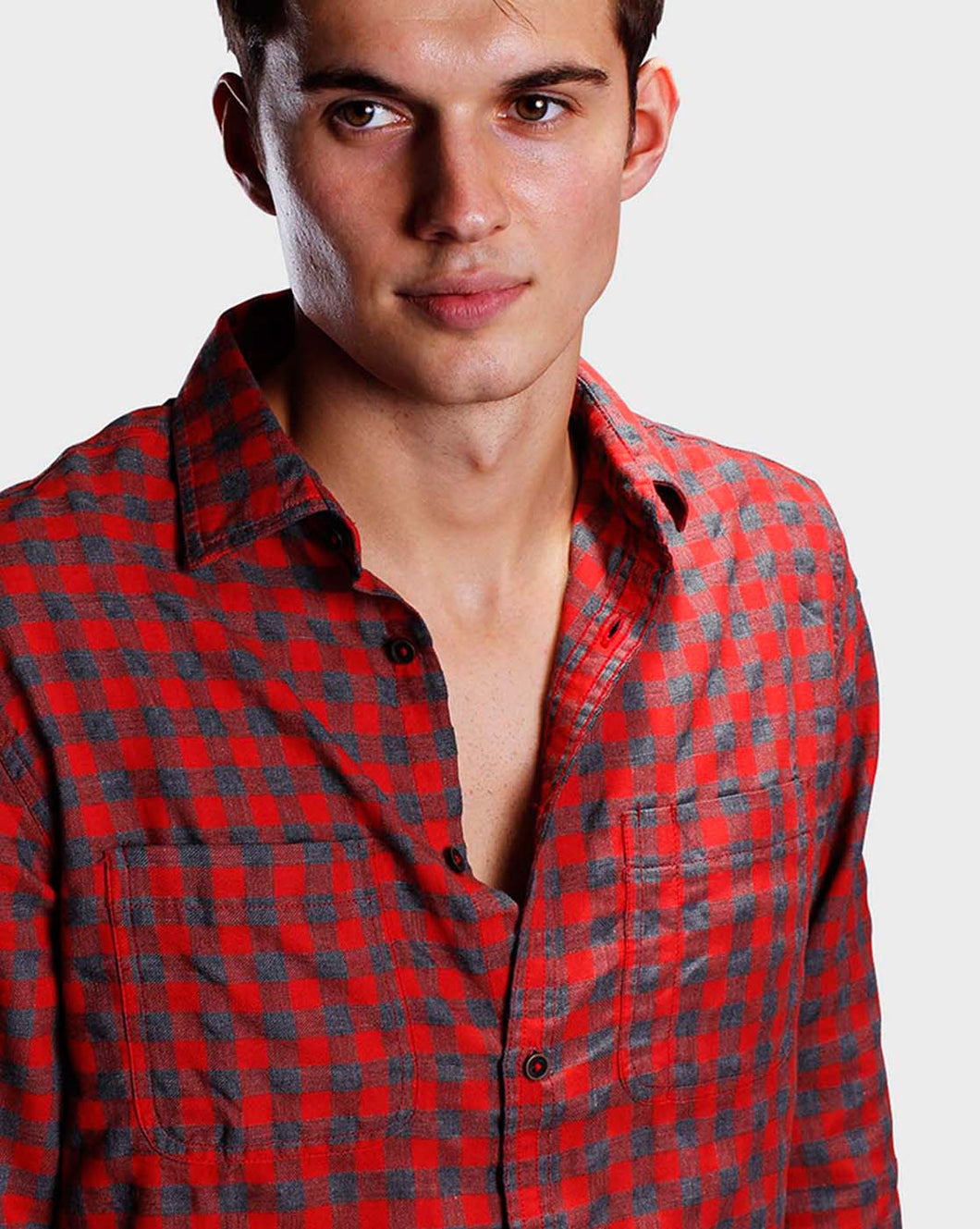 Red Cotton Twill Checks Shirt Shirt www.epysode.in 