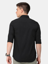 Load image into Gallery viewer, Solid Black Cotton Shirt Shirt www.epysode.in 
