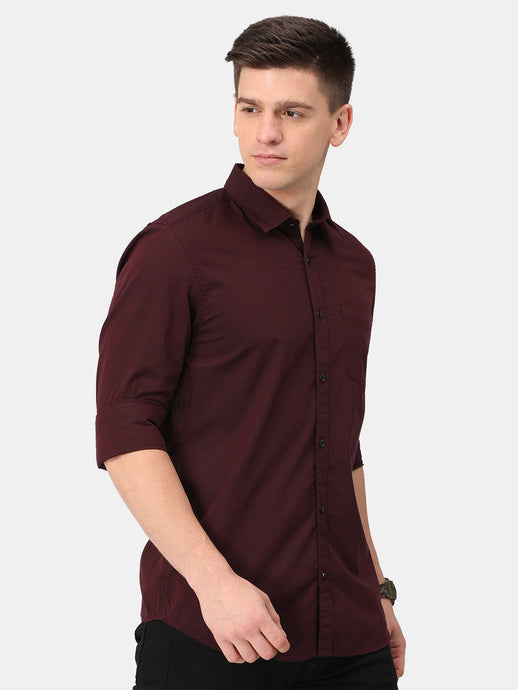 Solid Maroon Cotton Shirt Shirt www.epysode.in 