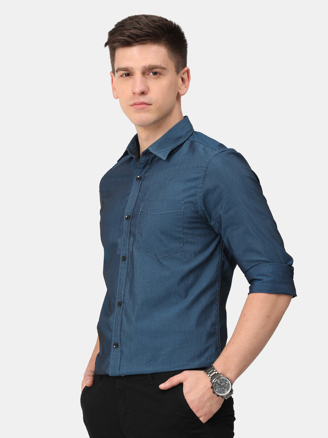 Solid Navy Shirt Shirt www.epysode.in 