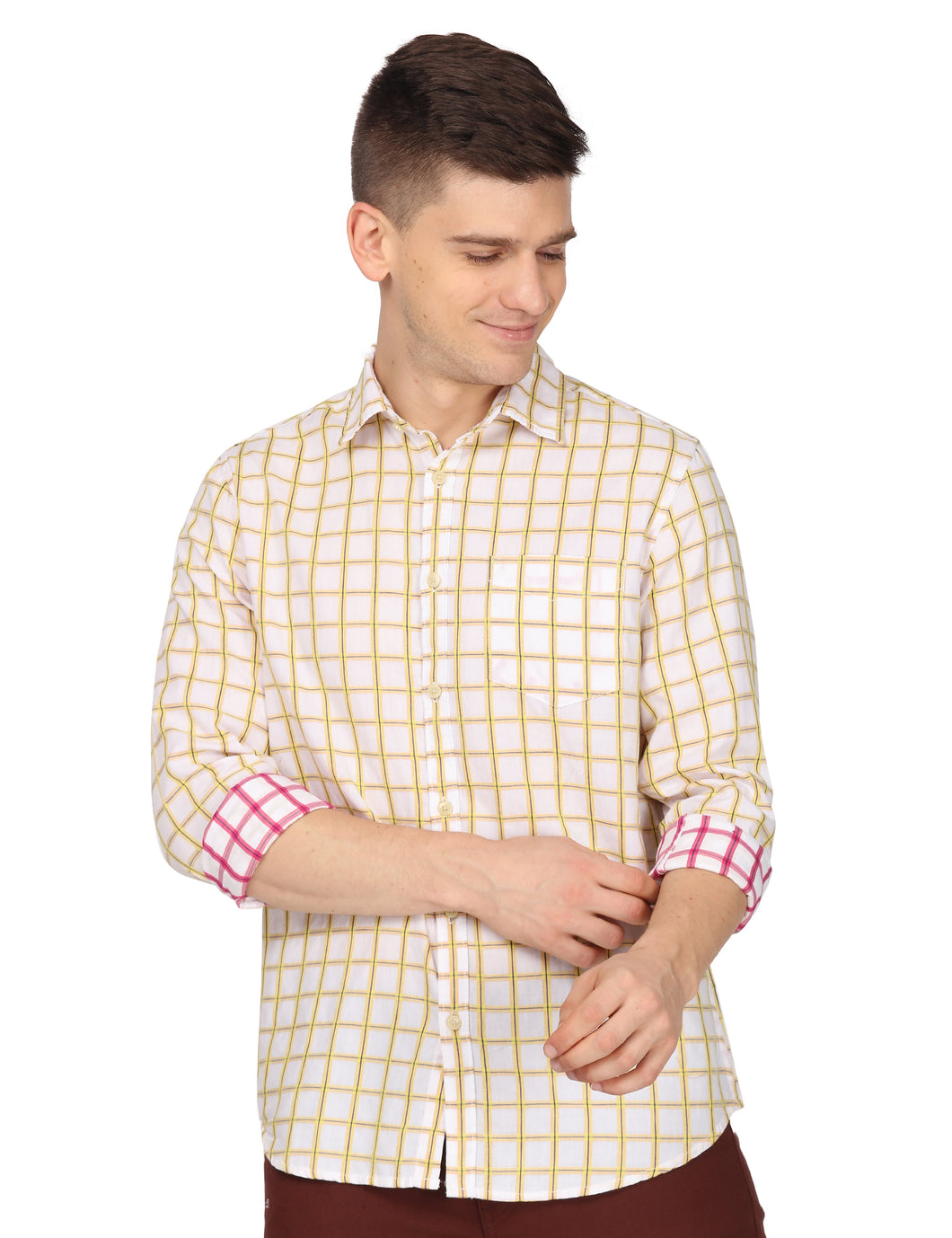 Yellow Checks Shirt Shirt www.epysode.in 