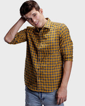 Load image into Gallery viewer, Yellow Cotton Twill Checks Shirt Shirt www.epysode.in 
